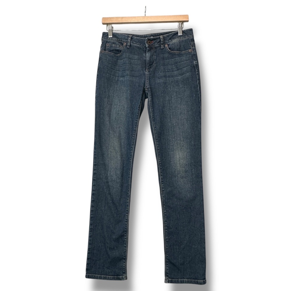 J.Jill Authentic Fit Slim Leg Jeans Size 2 Blue Stretch Denim‎ Mid Rise Classic